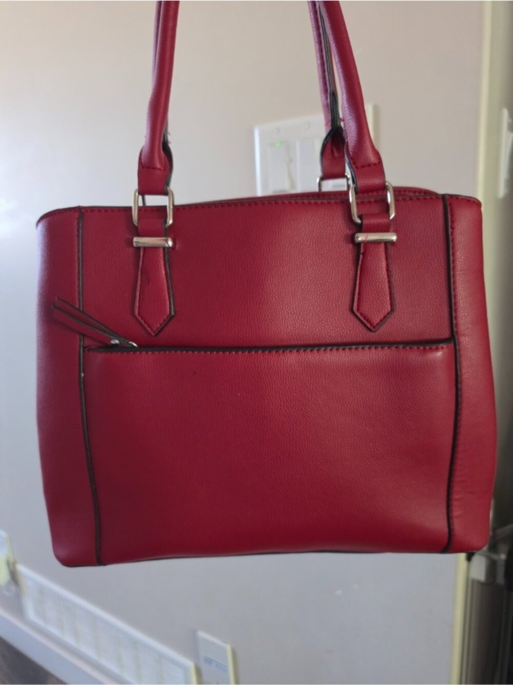 Classic Red Faux Leather Top HANDLE Bag S-M